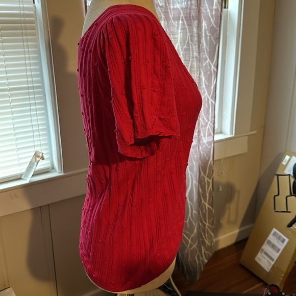 Bright pink Sezane short sleeved cardigan, M - Picture 3 of 6